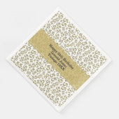 55e verjaardag Leeftijd Nummer Patroon Goud/Wit Servet (Hoek)