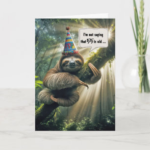 55e verjaardag luiaard humor kaart