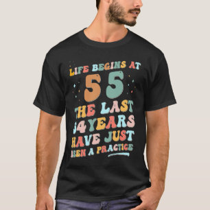 55e verjaardag Man Vrouw 2023 Het Groovy leven beg T-shirt