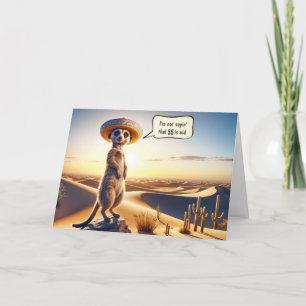 55e verjaardag Meerkat met een Sombrero Kaart
