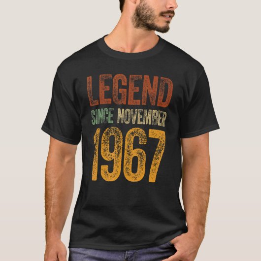 55e verjaardag november geboren 55 jaar oud sinds t-shirt (Voorkant)