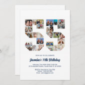 55e verjaardag nummer 55 aangepaste fotocollage kaart (Voorkant / Achterkant)