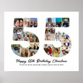 55e Verjaardag Nummer 55 Fotocollage Jubileum Poster (Voorkant)