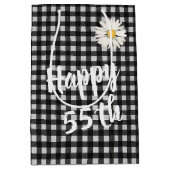 55e verjaardag op Gingham Medium Gift Bag Medium Cadeauzakje (Voorkant)