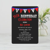 55e verjaardag Party Uitnodiging Bunting (Staand voorkant)