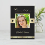 55e verjaardag Party Uitnodiging Foto 55e (Staand voorkant)