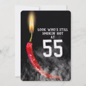55e verjaardag Red Hot Pepper Candle Kaart (Voorkant)