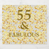 55e verjaardag sparkling wijnetiket (Enkel label)