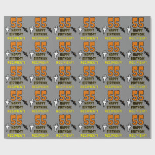 55e verjaardag: Spooky Halloween Thema, aangepaste Cadeaupapier