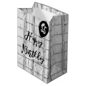 55e verjaardag symmetrisch rustiek houtpatroon medium cadeauzakje (Voorkant Gekanteld)