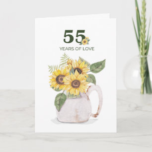55e verjaardag Zonnebloemen Jaren van Liefde Kaart
