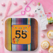 55e verjaardagsfeestje Mexicaans ontwerp Papieren Bordje (Feest)