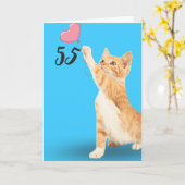 55e verjaardagstablet kat kaart (Gele Bloem)