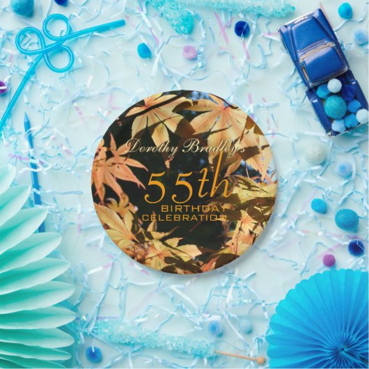 55e Verjaardagsviering Herfst Custom P. Borden Papieren Bordje (Feest)