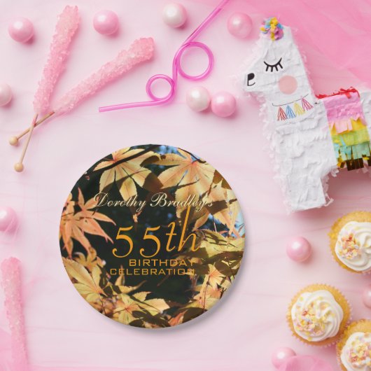 55e Verjaardagsviering Herfst Custom P. Borden Papieren Bordje (Feest)