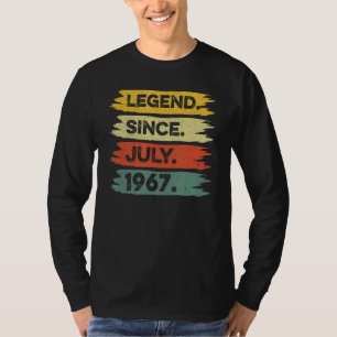 55ste verjaardag Retro Legend sinds juli 1967 T-shirt