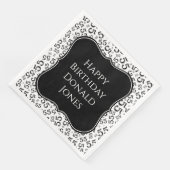 55th Birthday Black/White Bracket Number Pattern Servet (Hoek)