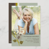 55th Birthday Foto Uitnodiging (Voorkant / Achterkant)