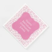 55th Birthday Pink/White Bracket Number Pattern Servet (Hoek)