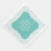 55th Birthday Teal/White Bracket Number Pattern Servet (Hoek)