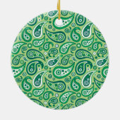 55th Emerald Wedding Jubileum Paisley Monogram Keramisch Ornament (Achterkant)