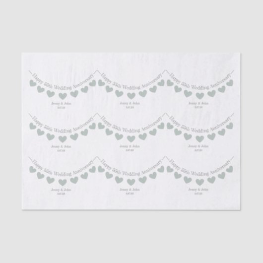 55th Emerald Wedding Jubileum tissue Tissuepapier (Voorkant)