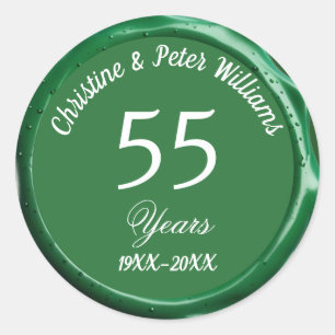 55th Emerald Wedding Sage Green Wax Seal Sticker