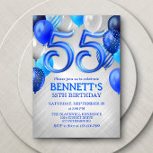 55th Mens Blue Anniversaire Invitation