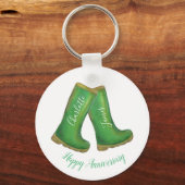 55th of any smarald bruiloft welgetrouw boot sleutelhanger (Voorkant)