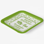 55th Party Random Number Pattern Green/White Papieren Bordje (Gebogen)