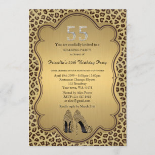 55th, Verjaardagsfeest 55th, Cheetah High Heels Sc Kaart