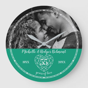 55th Wedding Jubileum hart emerald green Grote Klok