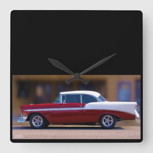 '56 CHEVY BEL-AIR CLOCK VIERKANTE KLOK (Voorkant)