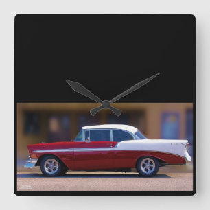 '56 CHEVY BEL-AIR CLOCK VIERKANTE KLOK