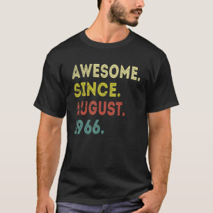 56 jaar oud Geweldige sinds augustus 1966 56e gebo T-shirt