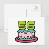 56-jarige verjaardagskaart briefkaart (Voorkant / Achterkant)