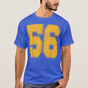 56 Overzicht Nummer 56 Varsity Fan Sports Team Gre T-shirt