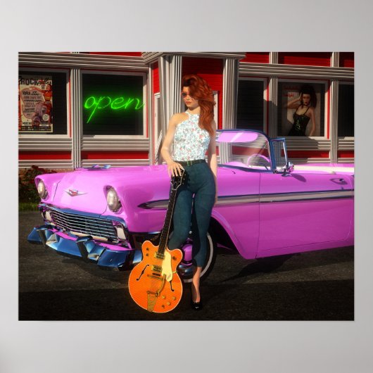 56' Rockabilly Queen Poster (Voorkant)