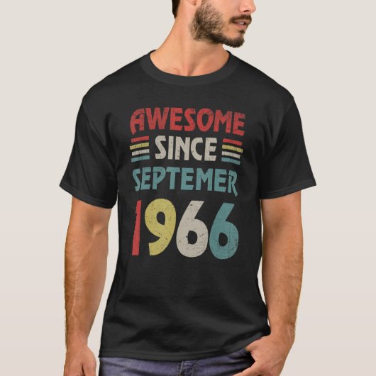 56 Years Old  Awesome Since September 1966 56th T-shirt (Voorkant)