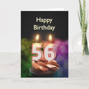 56e Birthday-kaart met kaarsen Kaart