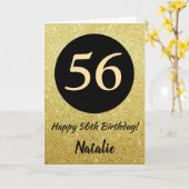 56e Joyeux Anniversaire Carte Parties scintillant  (Fleur jaune)