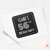 56e verjaardag: Art Deco Style en aangepaste naam Vierkante Sticker (Envelop)
