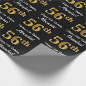 56e verjaardag: Elegant Luxe Faux Gold Look # Cadeaupapier (Hoek)