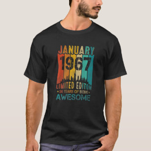 56e verjaardag  januari 1967 56 jaar oude Mannen T-shirt