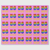 56e verjaardag: roze strepen & harten, regenboog # cadeaupapier (Vlak)
