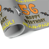 56e verjaardag: Spooky Halloween Thema, aangepaste Cadeaupapier (Rol Hoek)