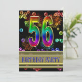 56e verjaardag Uitnodiging met bellen (Staand voorkant)