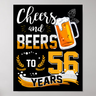 56e verjaardag van de kaasmakerij en bier tot 56 j poster