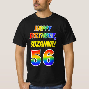56e verjaardag — vet, leuk, regenboog 56, aangepas t-shirt