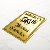 56th Birthday Party — Elegant Script + aangepaste  Folie Uitnodiging (Gedraaid)